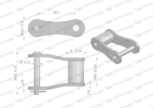 Półogniwo łańcucha S52 Waryński ( sprzedawane po 5 )-73650