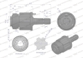 Sprzęgło zewnętrzne zapadkowe wału 500Nm - 1 3/8 Z6 Waryński-85730