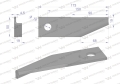 Nóż obrotowy rozdrabniacz słomy sieczkarnia podgięty lewy 173x50x4.5mm otwór 18 zastosowanie 87031976 New Holland WARYŃSKI ( sprzedawane po 25 )-89787