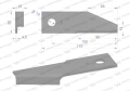 Nóż obrotowy rozdrabniacz słomy sieczkarnia podgięty 173x50x4.5mm otwór 18 zastosowanie 87031976 New Holland WARYŃSKI ( sprzedawane po 25 )-88699