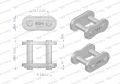 Zamek łańcucha przemysłowego Z08AH-1 ANSI A 40H (R1 1/2) Waryński ( sprzedawane po 10 )-72398