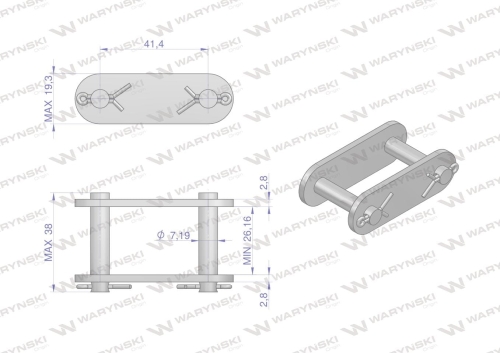 Zamek łańcucha CA550 Waryński ( sprzedawane po 5 )-73531