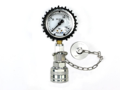 Zestaw pomiarowy ciśnienia hydrauliki z manometrem 160 bar wtyczka skręcana Waryński-89201