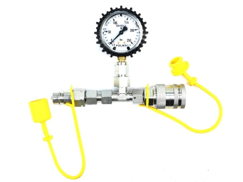 Zestaw pomiarowy ciśnienia hydrauliki z manometrem 250 bar wtyczka i gniazdo EURO Push-Pull Waryński-89186