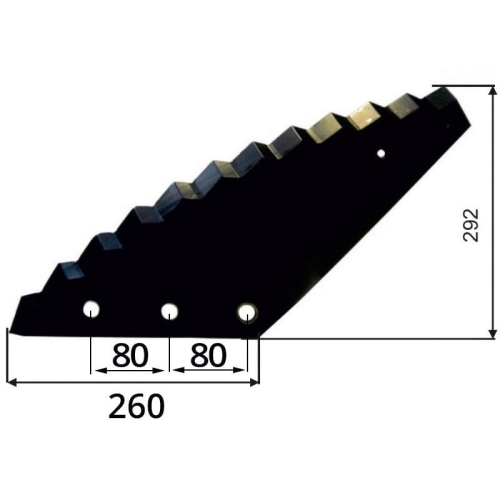 Nóż do paszowozu 555x8 mm, STRAUTMANN  - zamiennik,średnica otworu 18mm-94297