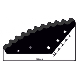 Nóż do paszowozu Faresin  508x6, uniwersalny, otwór kwadrat: 19 mm, wzmocniony ZAMIENNIK 514007950