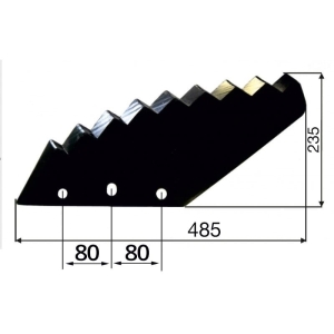 Nóż do paszowozu 530x8 mm, Kuhn- zamiennik,średnica otworu 17mm, wzmocniony zamiennik A5303620