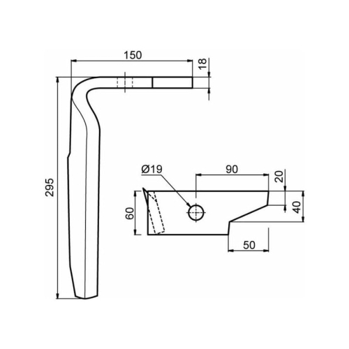 Nóż do brony aktywnej L:295mm AMAZONE-93305