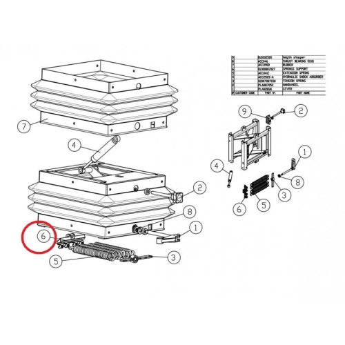 Uchwyt do sprężyn do podstawy fotela mechanicznego MOL698N-95542