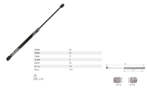 SIŁOWNIK GAZOWY TYLNEJ SZYBY 22/870-68 DEUTZ FENDT JOHN DEERE 
