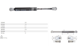 SIŁOWNIK GAZOWY DRZWI 20/872-9 (CASE 1194 , 1294 , 1394 , DAVID BROWN 1290 , 1390 , 1490)