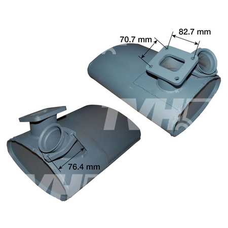 TŁUMIK POZIOMY JOHN DEERE 6100, 6100SE, 6200, 6200SE, 6300SE, 6400SE, 6010, 6010SE 6110, 6110SE, 6210, 6210SE, 6310SE, 6410SE, AL78007, AL78007N