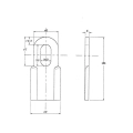 Noz Y prosty Ferri 0901153, 63-FEI-49, 40 × 6 mm, otwór 16,5×34, L104 mm-105134