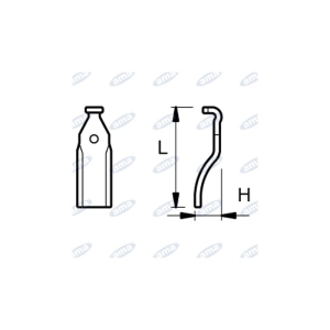 Nóż do glebogryzarki prawy RH L205 H=45, otwór 16,5