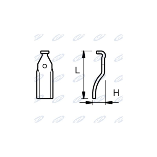 Nóż do glebogryzarki prawy RH L205 H=45, otwór 16,5-105580