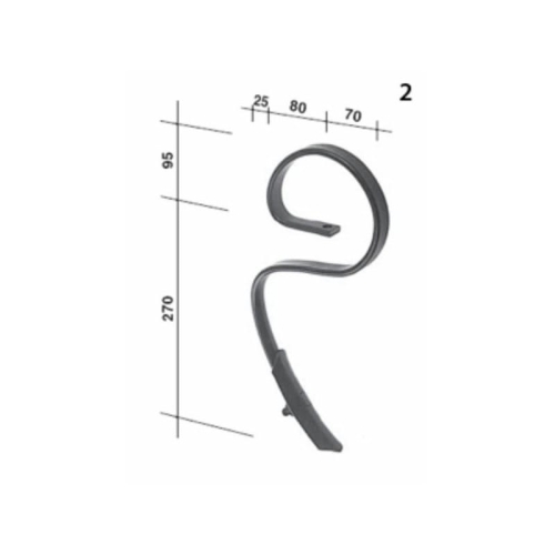 Ząb sprężysty flex 25X8 niski-100587