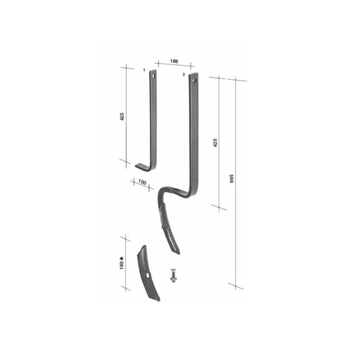 Ząb sprężysty 32x10 L:695mm-103004