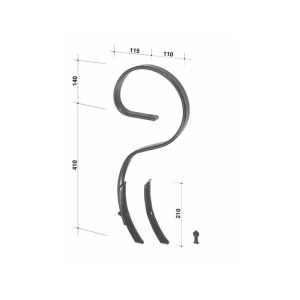 Ząb sprężysty flex 32x12x550mm
