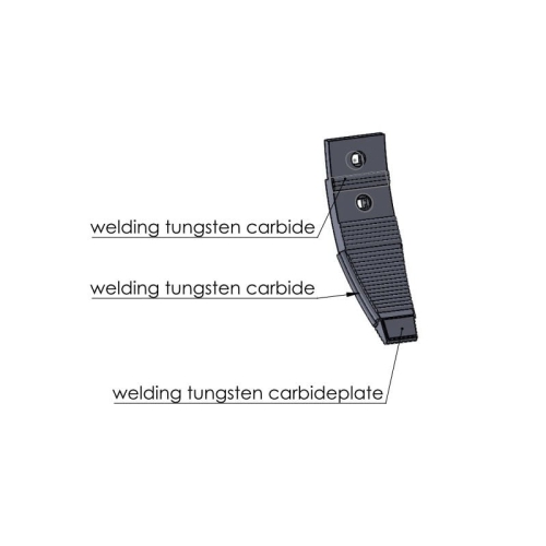 Dłuto grządzieli Horsch dwuotworowe, wzmocnione napawem + płytką tungsten 80x20-zamiennik-105881