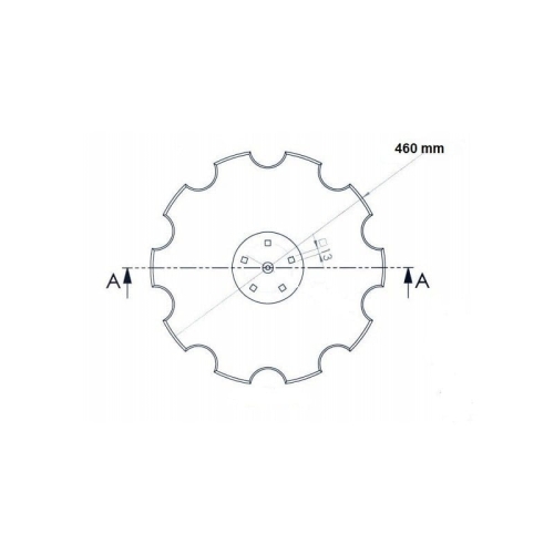 Talerz do agregatu talerzowego, zębaty 460 mm, 5x98 SKF, grubość 4 mm-105851