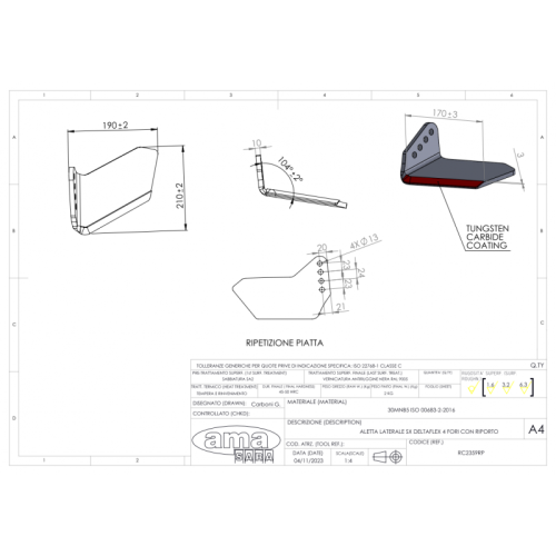Lemieszyk boczny lewy Delta Flex  wzmocniony-106331