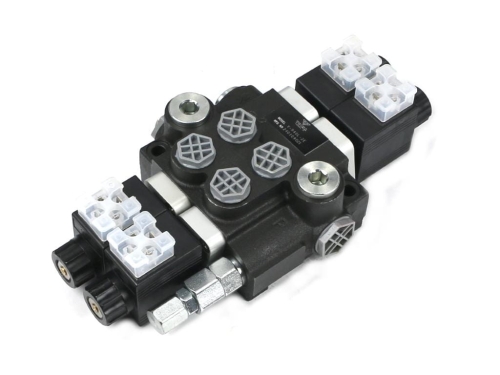 Rozdzielacz hydrauliczny 2-sekcyjny sterowany elektrycznie 12V 40L VOIMA-97096
