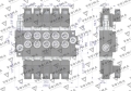 Rozdzielacz hydrauliczny 5-sekcyjny sterowany elektrycznie 12V 40L VOIMA-97168