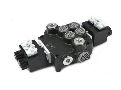 Rozdzielacz hydrauliczny 2-sekcyjny sterowany elektrycznie 12V 80L VOIMA-97112