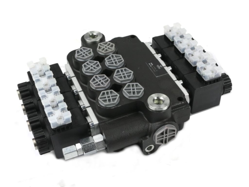 Rozdzielacz hydrauliczny 4-sekcyjny sterowany elektrycznie 12V 80L VOIMA-97120