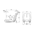 Fotel z amortyzacją mechaniczną,  z materiałową tapicerką  AMA SEAT-105043