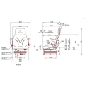 Fotel z amortyzacją pneumatyczną, funkcją pływającą, podłokietnikami, zagłowkiem, 24 V AMA SEAT-104279