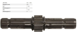 WAŁEK WOM PRZEKAŹNIKA MOCY PTO JOHN DEERE 5620, 5720, 5820, 6215 6215 6415 6415 6415 6515, 6615 6615 6715, 6020, 6020SE, 6120 6120 6120L L156978, L173284, L155268