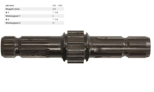WAŁEK WOM PRZEKAŹNIKA MOCY PTO JOHN DEERE 5620, 5720, 5820, 6215 6215 6415 6415 6415 6515, 6615 6615 6715, 6020, 6020SE, 6120 6120 6120L L156978, L173284, L155268