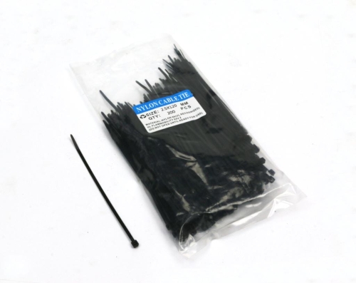 Opaski kablowe 2.5 x 150mm 200 szt w worku  czarne odporne na UV-78176