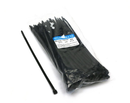 Opaski kablowe 4.6 x 200mm 100 szt w worku  czarne odporne na UV-78179