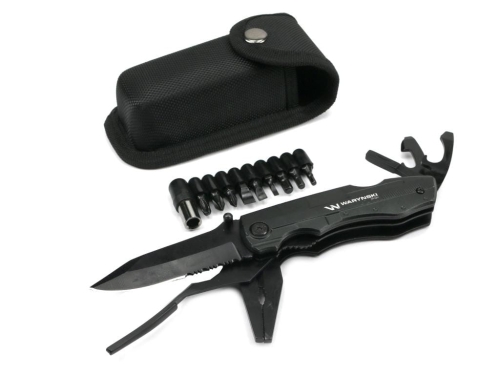 Multitool Czarny 11 narzędzi plus 9 bitów Waryński-90194