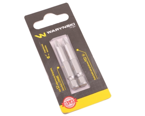 Końcówki wkrętakowe bity PZ2 50mm Waryński komplet w blistrze dwusztukowym-72003