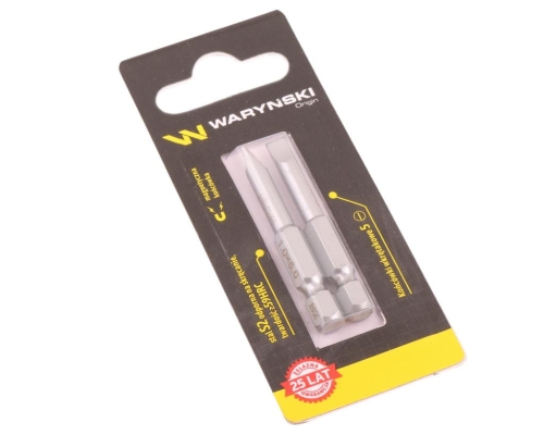 Końcówki wkrętakowe bity 5 50mm Waryński komplet w blistrze dwusztukowym-71976