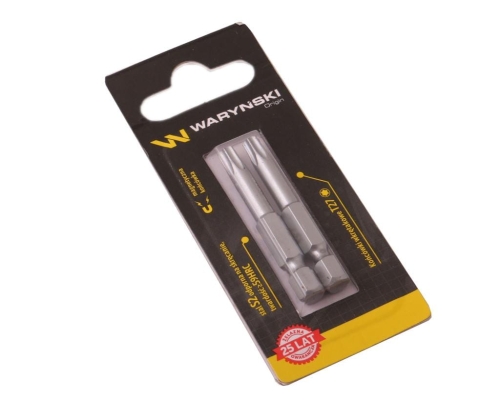 Końcówki wkrętakowe bity T27 50mm Waryński komplet w blistrze dwusztukowym-72046