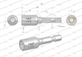 Nasadka 8mm z uchwytem narzędziowym do wkretarki długość 48 mm Waryński-80180