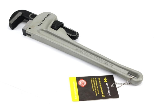 Klucz do rur typ amerykański   12" uchwyt aluminium wzmocniony szczęki CrMo max średnica Waryński-79675