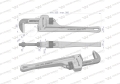 Klucz do rur typ amerykański   14" uchwyt aluminium wzmocniony szczęki CrMo max średnica Waryński-79680