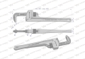Klucz do rur typ amerykański  18" uchwyt aluminium wzmocniony szczęki CrMo max średnica Waryński-79683