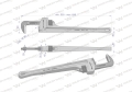 Klucz do rur typ amerykański   24" uchwyt aluminium wzmocniony szczęki CrMo max średnica Waryński-79686