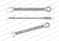 Klucz płasko-oczkowy 11 mm z grzechotką 72 zęby standard ASME B107-2010 Waryński-70021