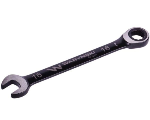 Klucz płasko-oczkowy 16 mm z grzechotką 72 zęby standard ASME B107-2010 Waryński-70030