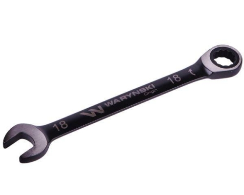 Klucz płasko-oczkowy 18 mm z grzechotką 72 zęby standard ASME B107-2010 Waryński-70034