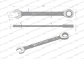Klucz płasko-oczkowy 21 mm z grzechotką 72 zęby standard ASME B107-2010 Waryński-70041