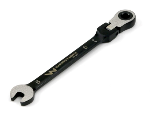Klucz płasko-oczkowy 6 mm z grzechotką 72 zęby i przegubem Waryński-78499