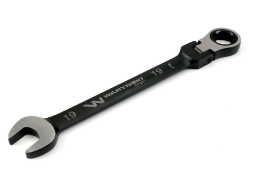 Klucz płasko-oczkowy 19 mm z grzechotką 72 zęby i przegubem Waryński-78525